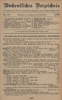 Wöchentliches Verzeichnis der erschienenen und der vorbereiteten Neuigkeiten des deutschen Buchhandels. No.39