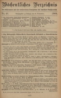 Wöchentliches Verzeichnis der erschienenen und der vorbereiteten Neuigkeiten des deutschen Buchhandels. No.48