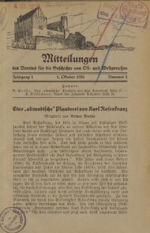 Mitteilungen des Vereins für die Geschichte von Ost- und Westpreußen. Jahrgang 1, Nummer 2
