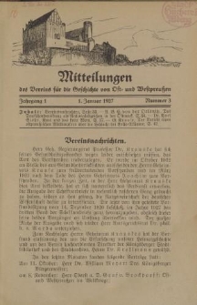 Mitteilungen des Vereins für die Geschichte von Ost- und Westpreußen. Jahrgang 1, Nummer 3
