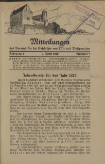 Mitteilungen des Vereins für die Geschichte von Ost- und Westpreußen. Jahrgang 2, Nummer 4