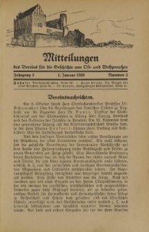 Mitteilungen des Vereins für die Geschichte von Ost- und Westpreußen. Jahrgang 3, Nummer 3