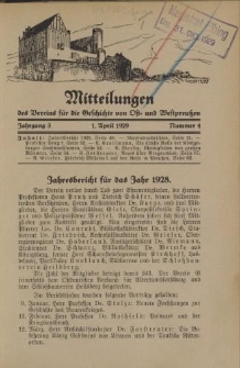 Mitteilungen des Vereins für die Geschichte von Ost- und Westpreußen. Jahrgang 3, Nummer 4