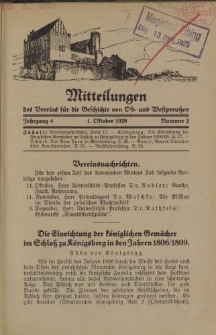 Mitteilungen des Vereins für die Geschichte von Ost- und Westpreußen. Jahrgang 4, Nummer 2