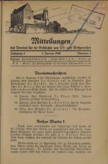 Mitteilungen des Vereins für die Geschichte von Ost- und Westpreußen. Jahrgang 4, Nummer 3