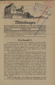 Mitteilungen des Vereins für die Geschichte von Ost- und Westpreußen. Jahrgang 5, Nummer 2