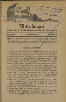 Mitteilungen des Vereins für die Geschichte von Ost- und Westpreußen. Jahrgang 5, Nummer 3