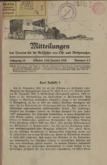 Mitteilungen des Vereins für die Geschichte von Ost- und Westpreußen. Jahrgang 16, Nummer 2/3