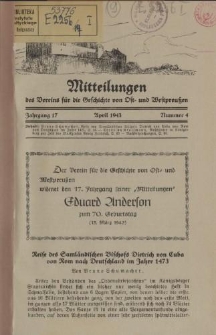 Mitteilungen des Vereins für die Geschichte von Ost- und Westpreußen. Jahrgang 17, Nummer 4