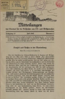 Mitteilungen des Vereins für die Geschichte von Ost- und Westpreußen. Jahrgang 18, Nummer 1