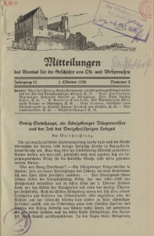 Mitteilungen des Vereins für die Geschichte von Ost- und Westpreußen. Jahrgang 11, Nummer 2