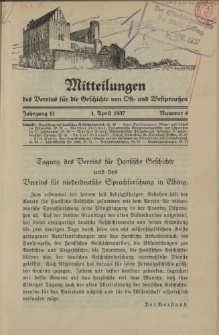 Mitteilungen des Vereins für die Geschichte von Ost- und Westpreußen. Jahrgang 11, Nummer 4