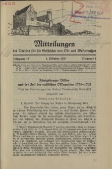 Mitteilungen des Vereins für die Geschichte von Ost- und Westpreußen. Jahrgang 12, Nummer 2
