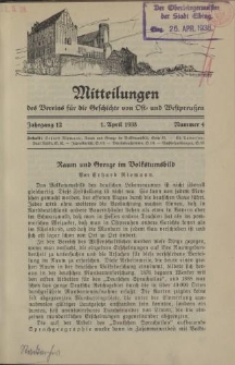 Mitteilungen des Vereins für die Geschichte von Ost- und Westpreußen. Jahrgang 12, Nummer 4