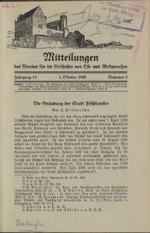 Mitteilungen des Vereins für die Geschichte von Ost- und Westpreußen. Jahrgang 13, Nummer 2