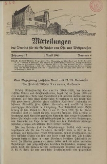 Mitteilungen des Vereins für die Geschichte von Ost- und Westpreußen. Jahrgang 15, Nummer 4