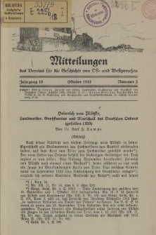 Mitteilungen des Vereins für die Geschichte von Ost- und Westpreußen. Jahrgang 18, Nummer 2