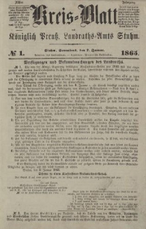 Kreis - Blatt des Königlich Preuß. Landraths - Amts Stuhm, No.1