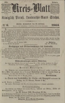 Kreis - Blatt des Königlich Preuß. Landraths - Amts Stuhm, No.6