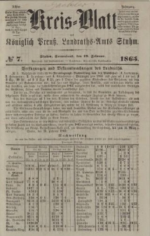 Kreis - Blatt des Königlich Preuß. Landraths - Amts Stuhm, No.7