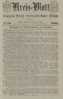 Kreis - Blatt des Königlich Preuß. Landraths - Amts Stuhm, No.10