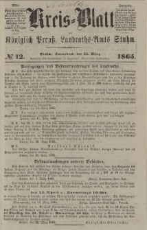 Kreis - Blatt des Königlich Preuß. Landraths - Amts Stuhm, No.12