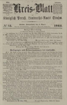 Kreis - Blatt des Königlich Preuß. Landraths - Amts Stuhm, No.13