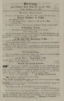 Beilage zum Stuhmer Kreis-Blatt No.14 pro 1865
