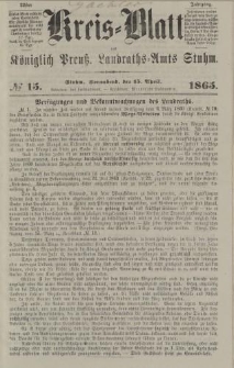 Kreis - Blatt des Königlich Preuß. Landraths - Amts Stuhm, No.15