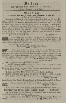 Beilage zum Stuhmer Kreis-Blatt No.15 pro 1865