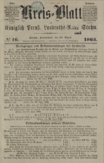 Kreis - Blatt des Königlich Preuß. Landraths - Amts Stuhm, No.16