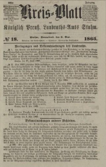 Kreis - Blatt des Königlich Preuß. Landraths - Amts Stuhm, No.18
