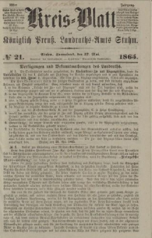 Kreis - Blatt des Königlich Preuß. Landraths - Amts Stuhm, No.21