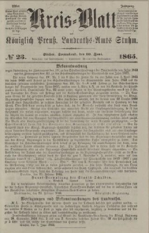 Kreis - Blatt des Königlich Preuß. Landraths - Amts Stuhm, No.23