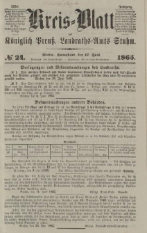 Kreis - Blatt des Königlich Preuß. Landraths - Amts Stuhm, No.24