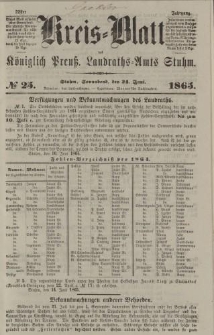 Kreis - Blatt des Königlich Preuß. Landraths - Amts Stuhm, No.25