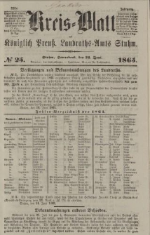 Kreis - Blatt des Königlich Preuß. Landraths - Amts Stuhm, No.25