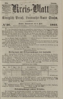 Kreis - Blatt des Königlich Preuß. Landraths - Amts Stuhm, No.26