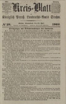 Kreis - Blatt des Königlich Preuß. Landraths - Amts Stuhm, No.28