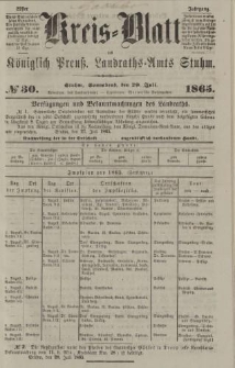 Kreis - Blatt des Königlich Preuß. Landraths - Amts Stuhm, No.30
