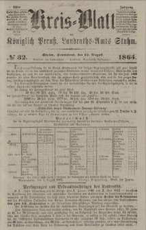 Kreis - Blatt des Königlich Preuß. Landraths - Amts Stuhm, No.32