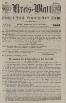 Kreis - Blatt des Königlich Preuß. Landraths - Amts Stuhm, No.36