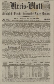 Kreis - Blatt des Königlich Preuß. Landraths - Amts Stuhm, No.37
