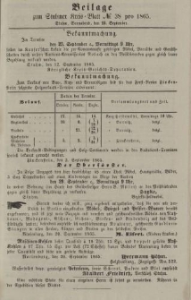 Beilage zum Stuhmer Kreis-Blatt No.38 pro 1865