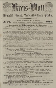 Kreis - Blatt des Königlich Preuß. Landraths - Amts Stuhm, No.40