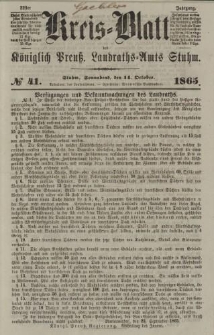 Kreis - Blatt des Königlich Preuß. Landraths - Amts Stuhm, No.41