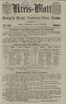 Kreis - Blatt des Königlich Preuß. Landraths - Amts Stuhm, No.42