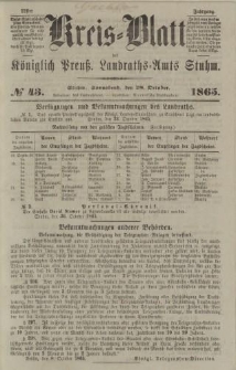 Kreis - Blatt des Königlich Preuß. Landraths - Amts Stuhm, No.43