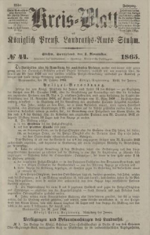 Kreis - Blatt des Königlich Preuß. Landraths - Amts Stuhm, No.44