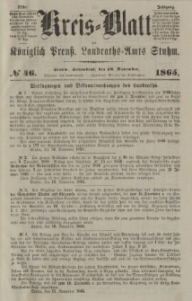 Kreis - Blatt des Königlich Preuß. Landraths - Amts Stuhm, No.46